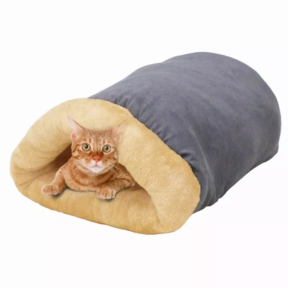 GOOPAWS 4 in 1 SELF WARMING BURROW CAT BED