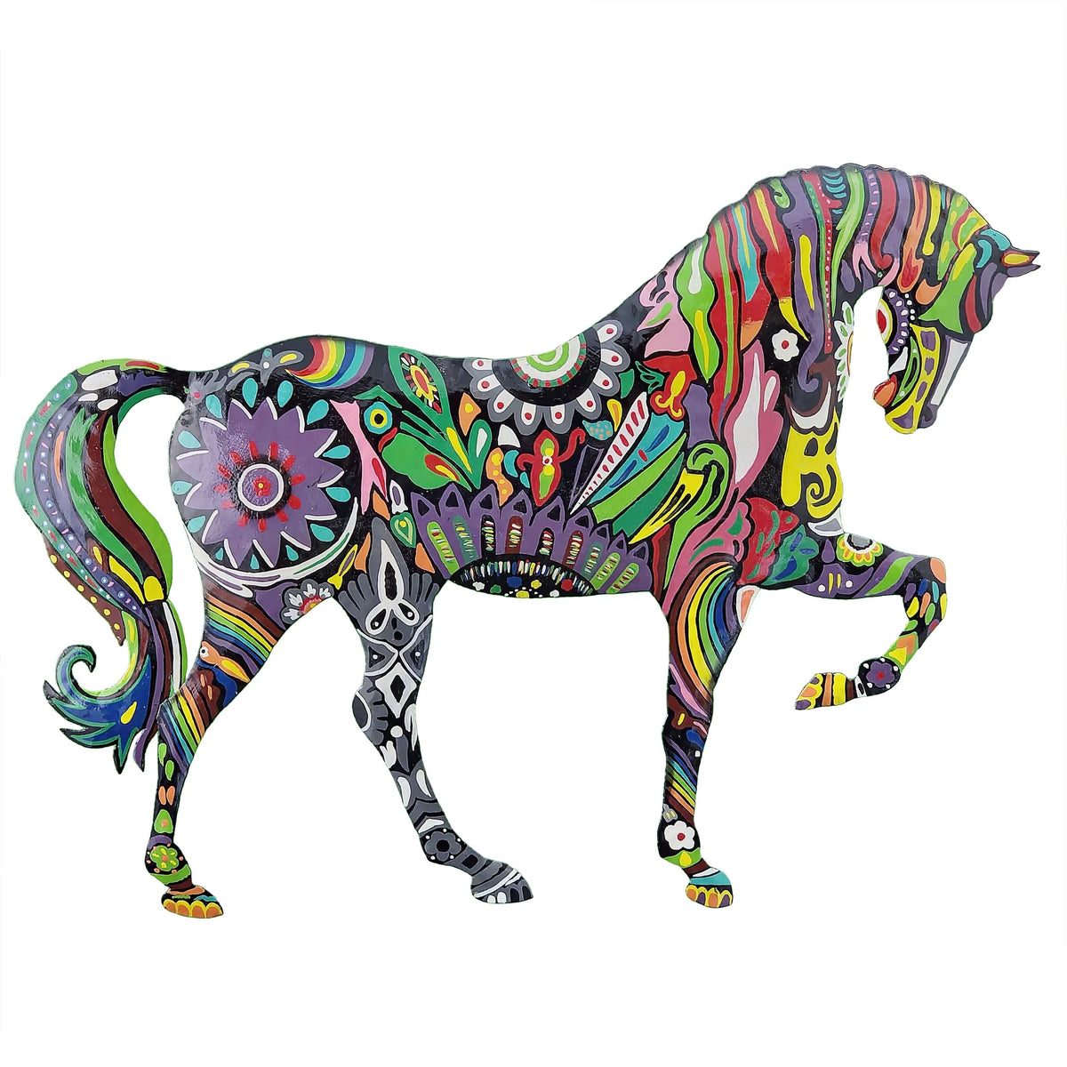 PAINTED FLORAL WALKING HORSE