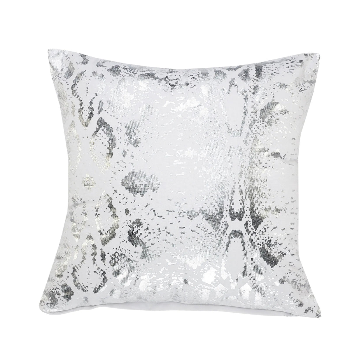 WHITE & SILVER ANIMAL PRINT PILLOW