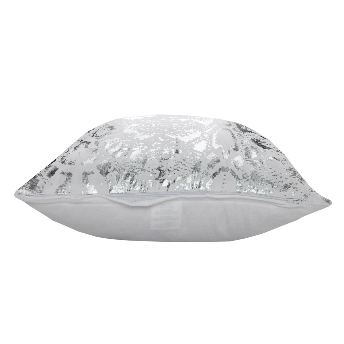WHITE & SILVER ANIMAL PRINT PILLOW
