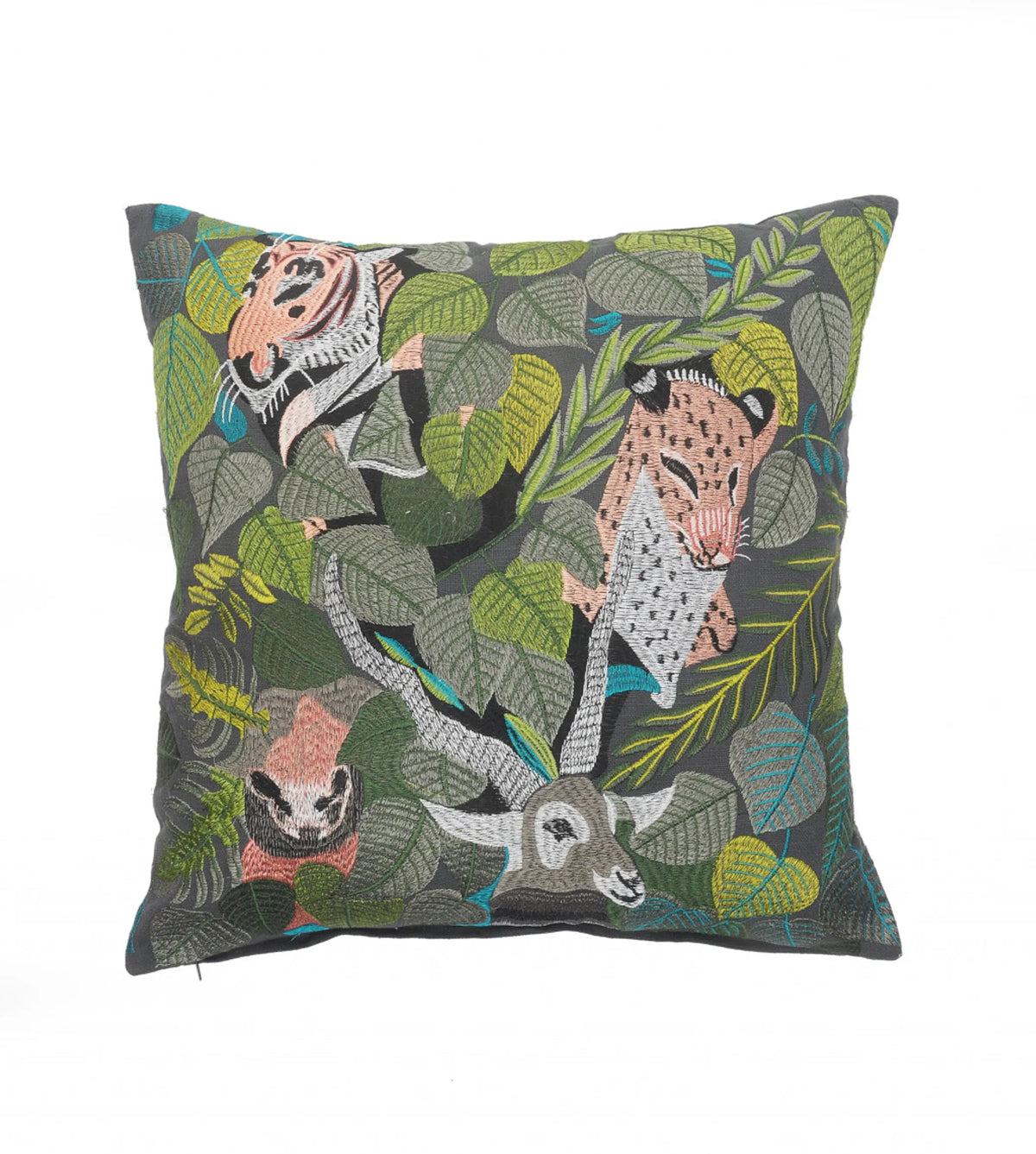 SALMON & GREEN ANIMAL PILLOW