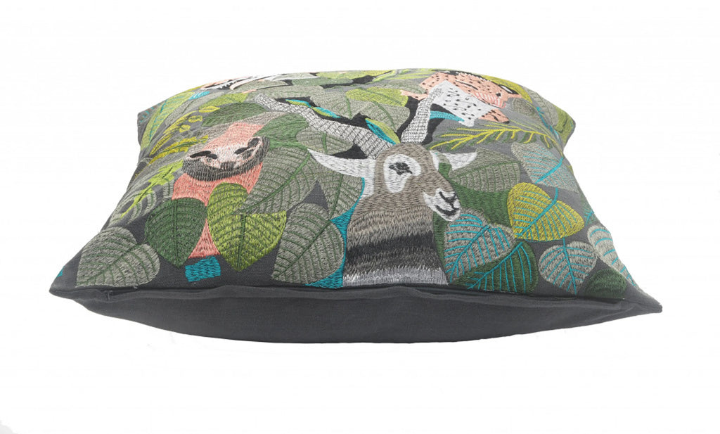 SALMON & GREEN ANIMAL PILLOW