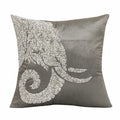 GRAY AND SILVER ELEPHANT PILLOW
