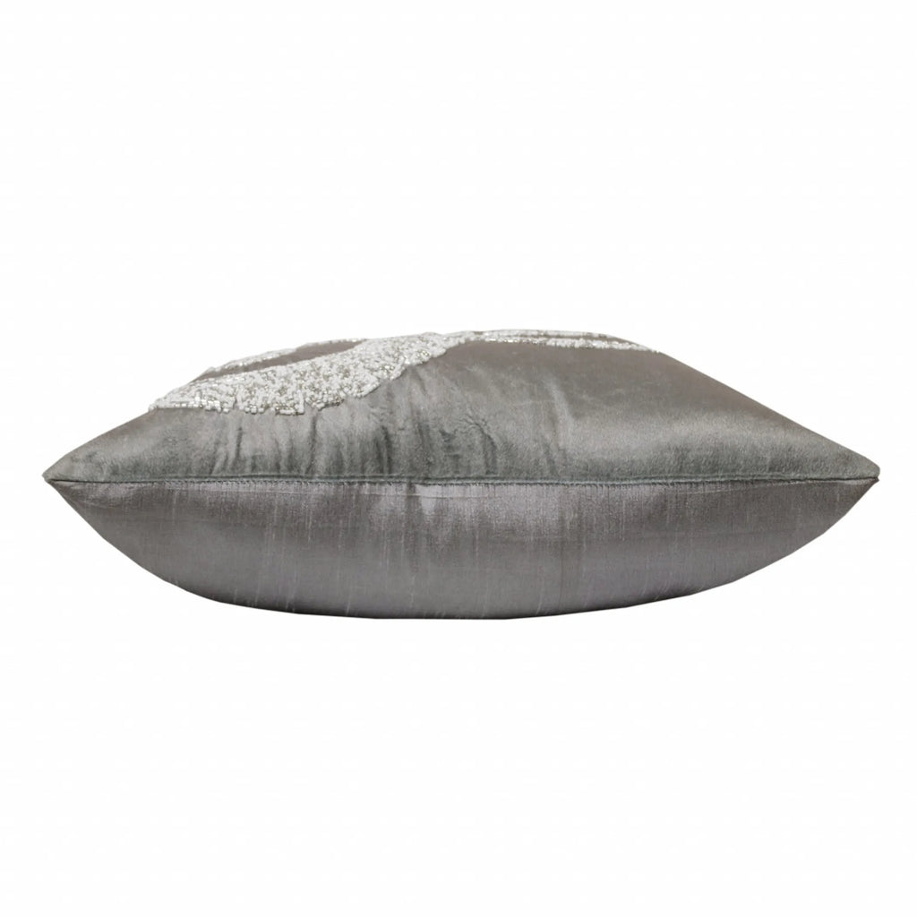 GRAY AND SILVER ELEPHANT PILLOW