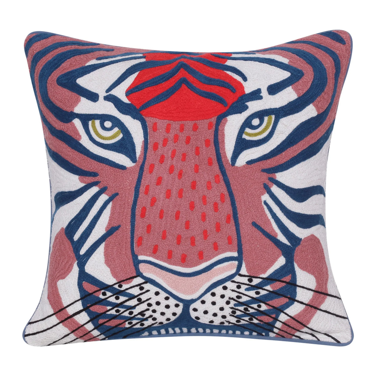 BLUE & RED CHEETAH PRINT PILLOW