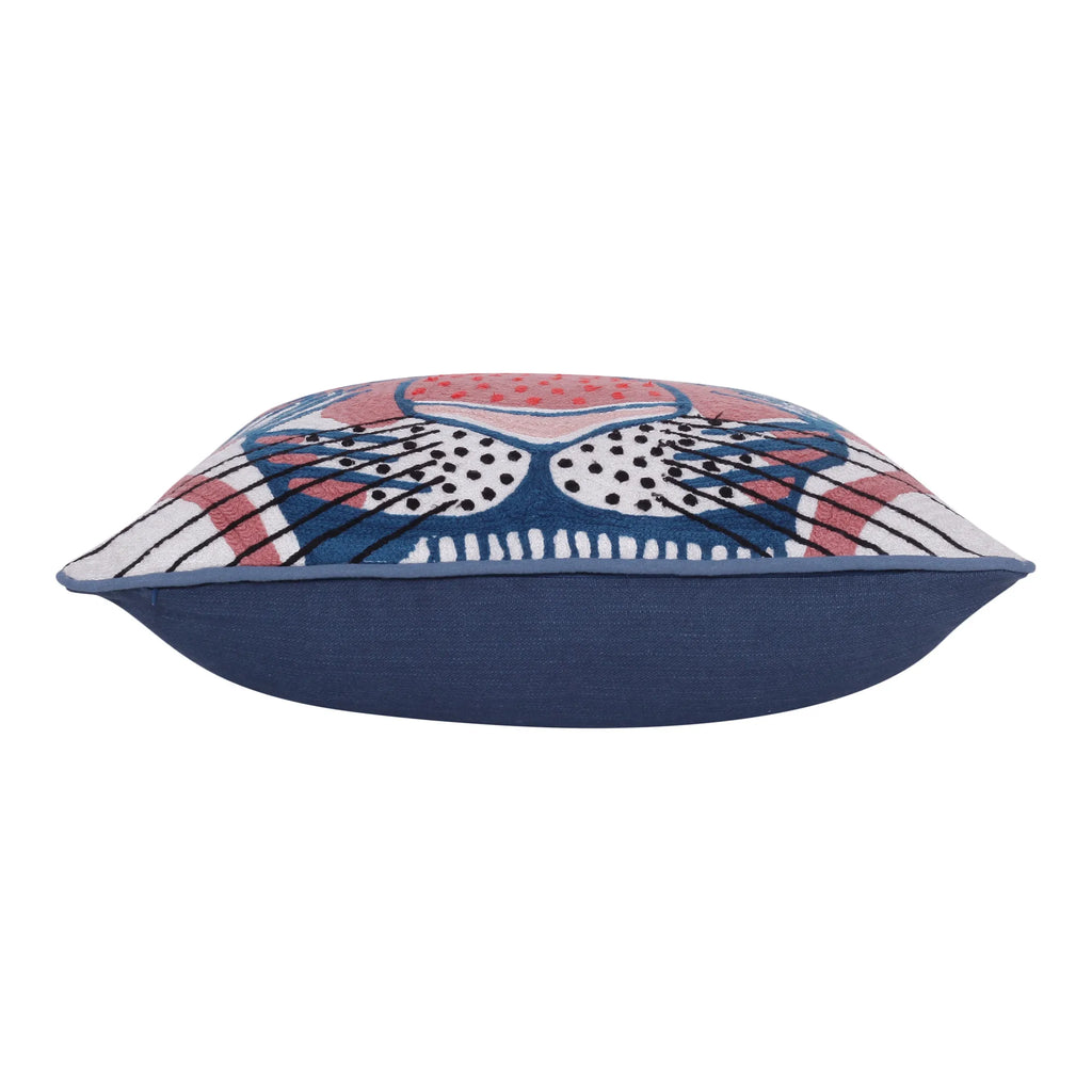 BLUE & RED CHEETAH PRINT PILLOW