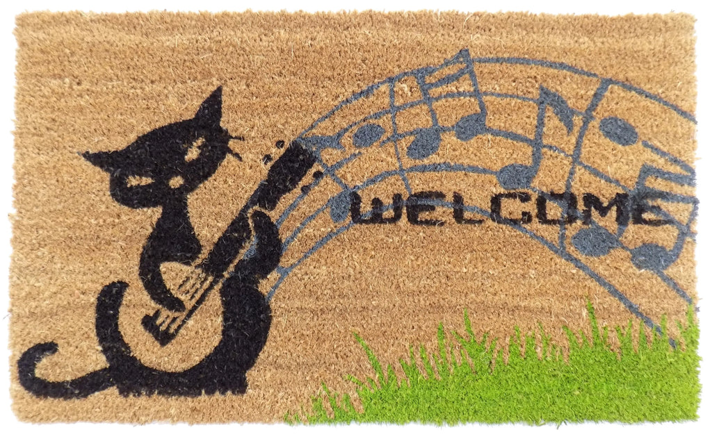 BLACK CAT WELCOME MAT