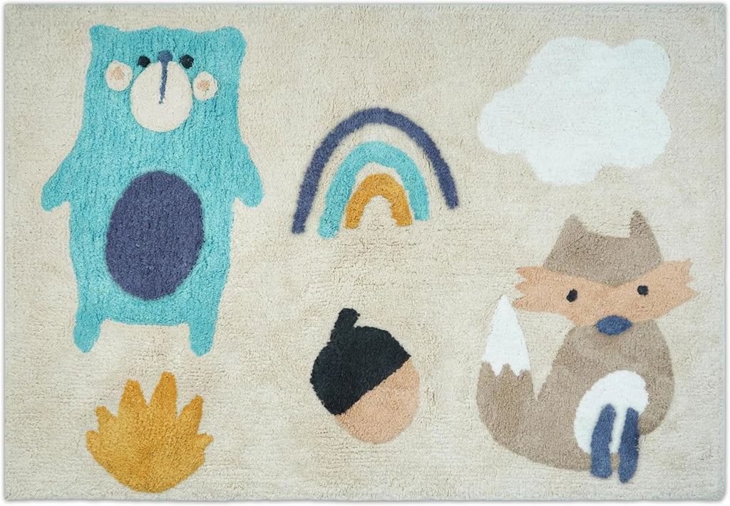 WOODLAND ANIMALS WASHABLE RUG