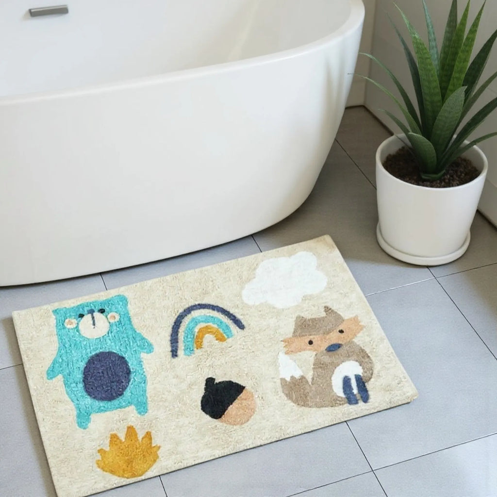 WOODLAND ANIMALS WASHABLE RUG
