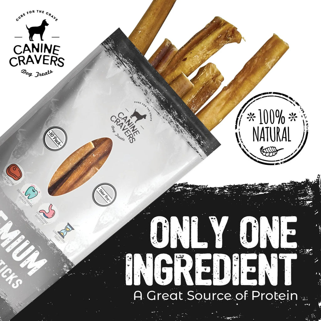 CANINE CRAVERS BEEF BULLY STICK 5PK | 10 PK