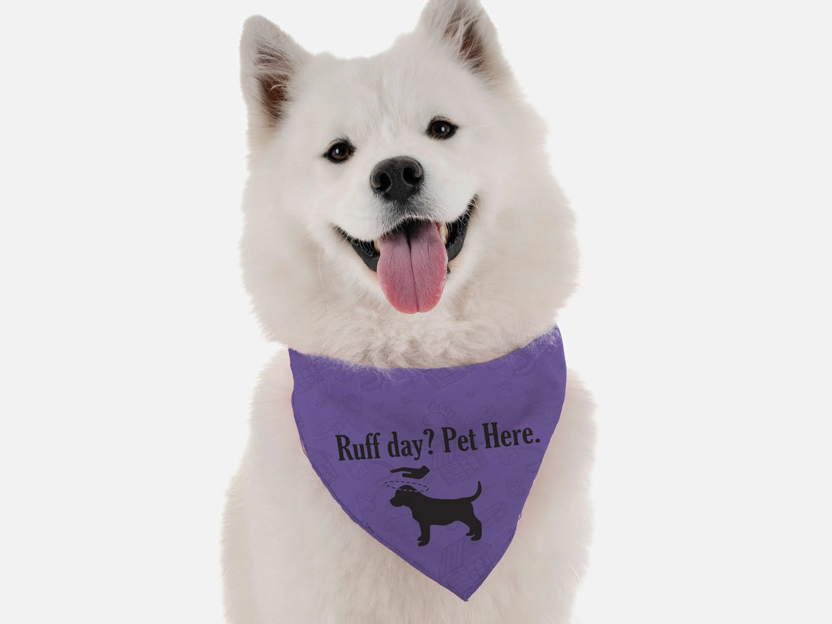 RUFF DAY? PET HERE BANDANA