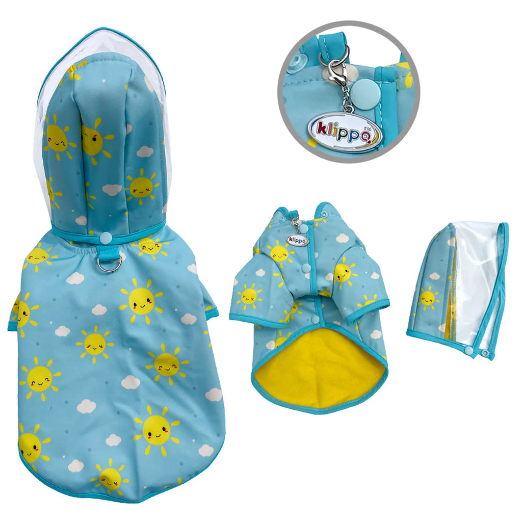 HAPPY SUNSHINE LINED RAINCOAT WITH DETACHABLE HOOD