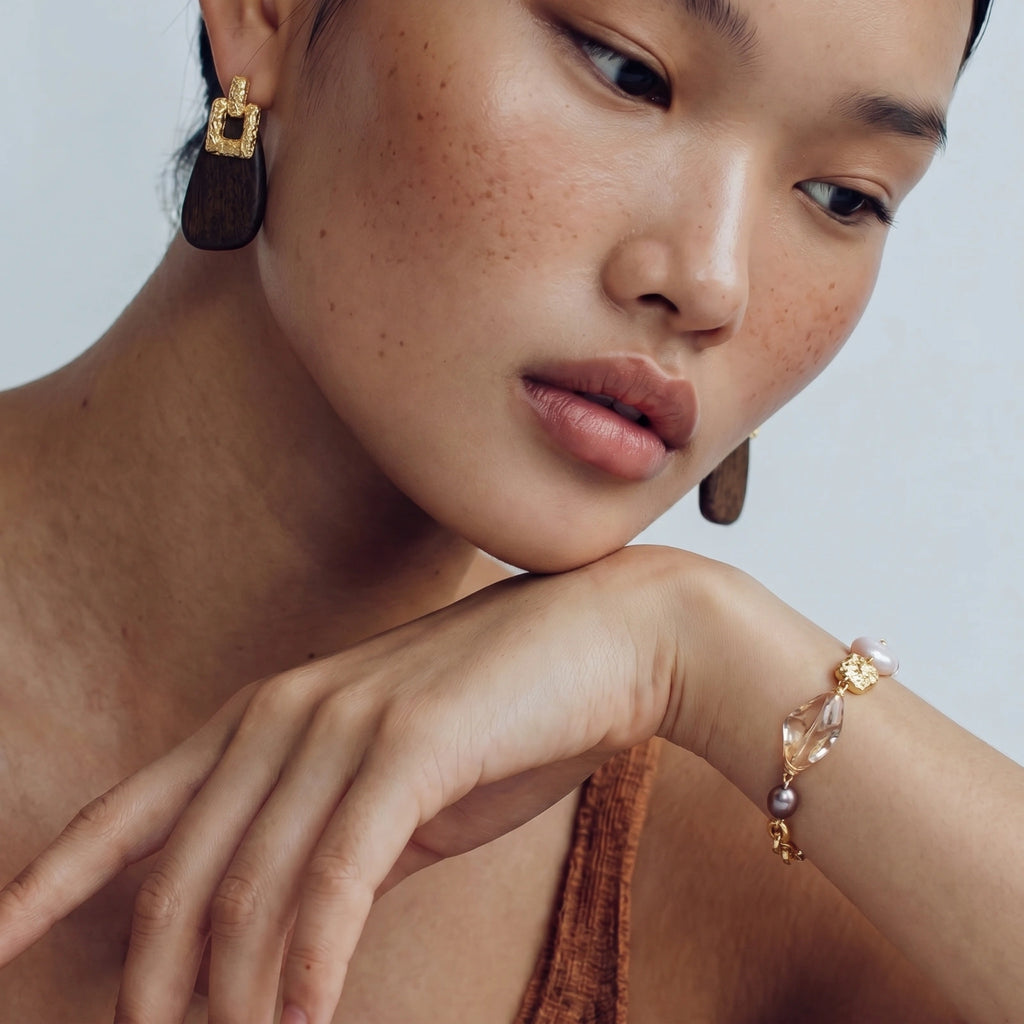 ORNATE WOOD DROP EARRINGS | AMIRA