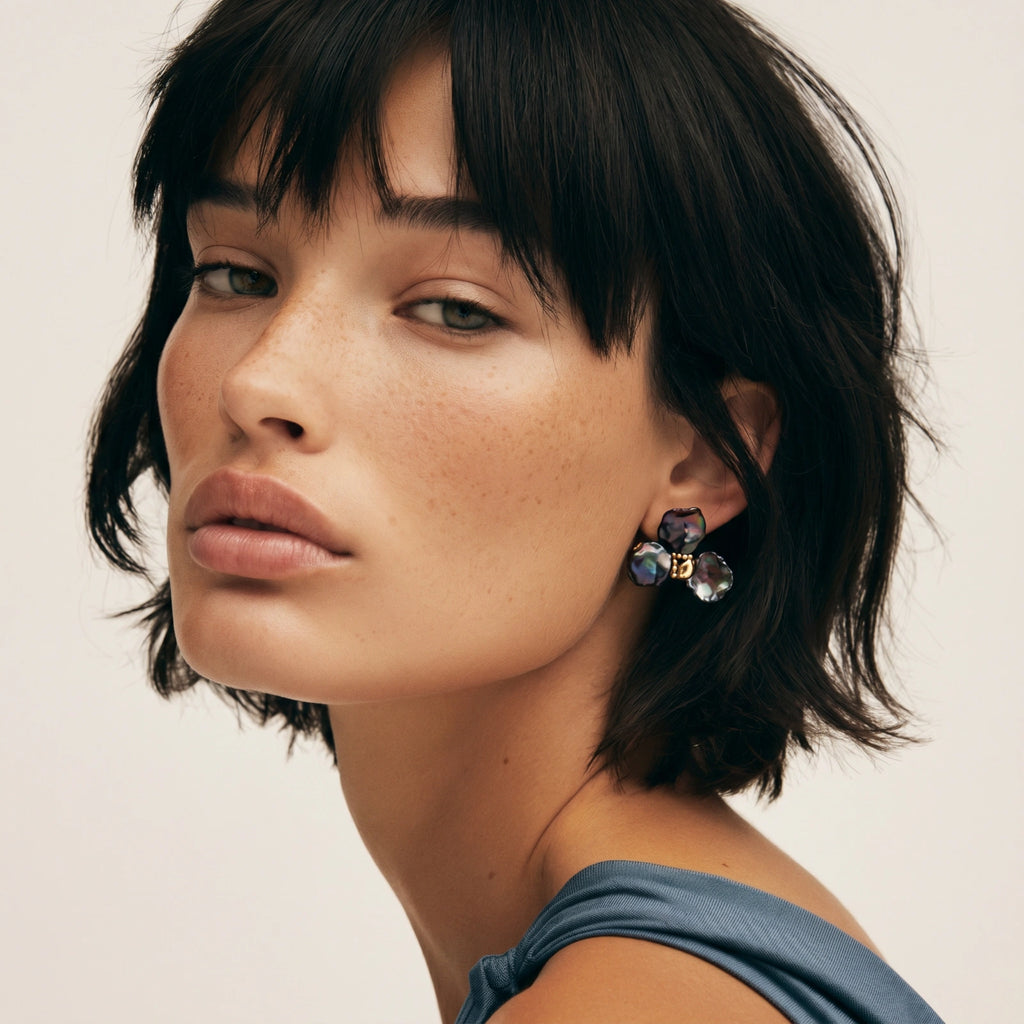 MIDNIGHT BLOOM PEARL EARRINGS | AMIRA