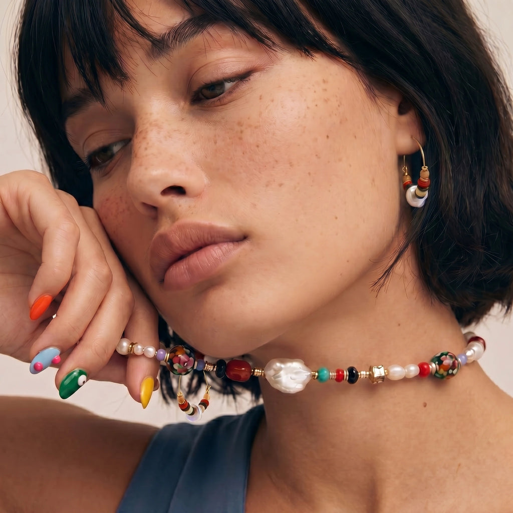 BOHEMIAN PEARL STACK EARRINGS | AMIRA