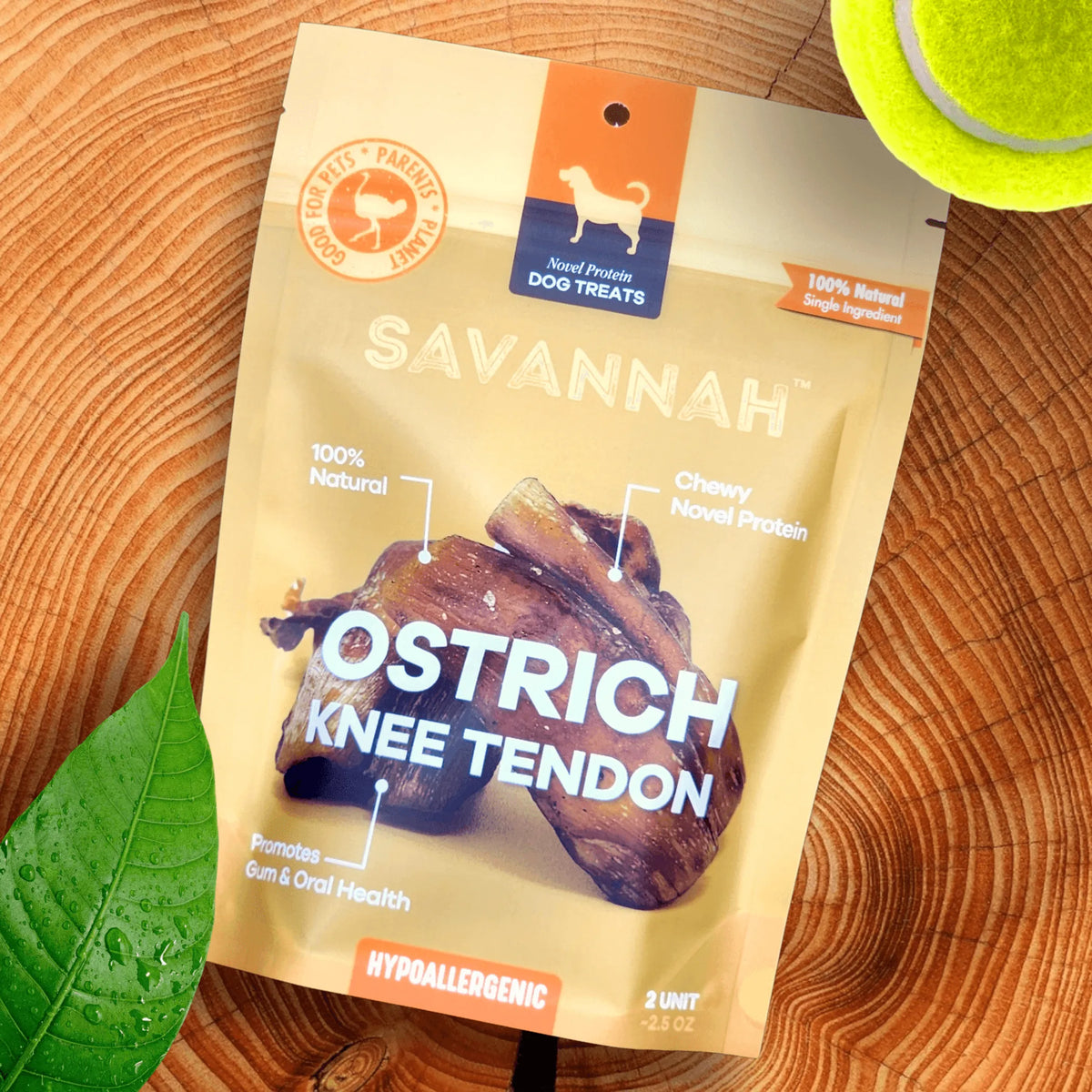 SAVANNAH PET CHEWY OSTRICH KNEE TENDON 8PK