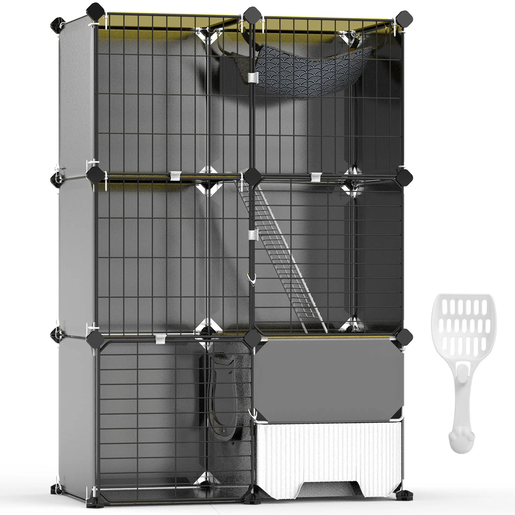 3 TIER INDOOR CAGE WITH LITTER BOX & HAMMOCK