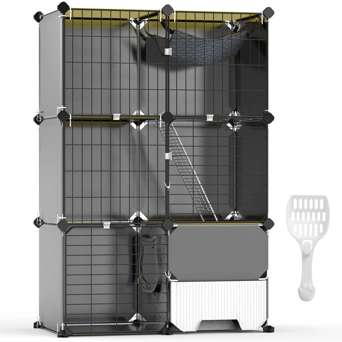 3 TIER INDOOR CAGE WITH LITTER BOX & HAMMOCK