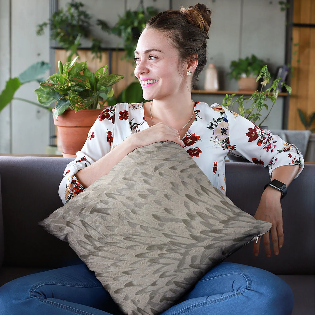 PLUTUS BROWN BIRD FEATHER LUXURY PILLOW
