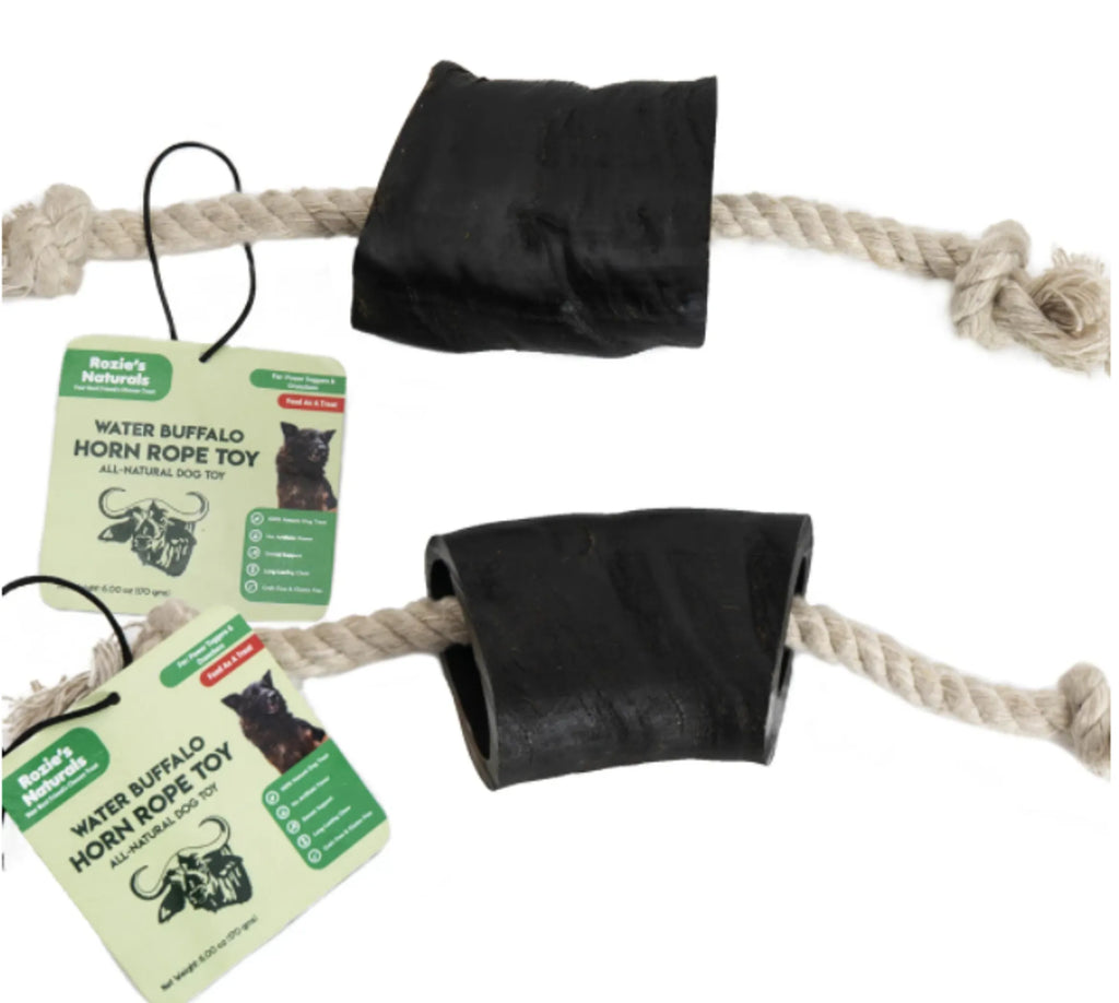 WATER BUFFALO HORN ROPE TUG TOY